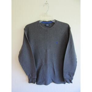 POLO RALPH LAUREN Gray Thermal M Sleepwear Long Sleeve Cotton Shirt